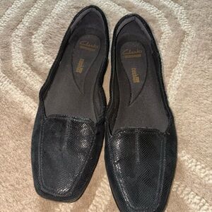Clarks Black Slip-On Comfort Shoe